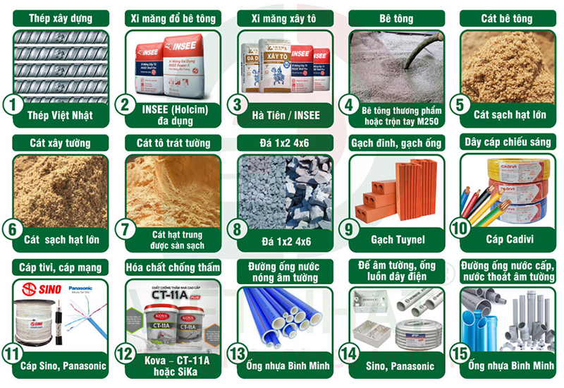 Vật tư xây thô Vật tư xây thô